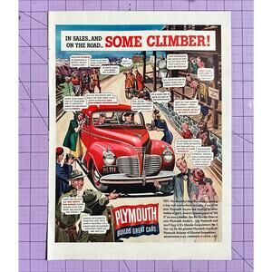 1941 Chrysler Plymouth Automobile Vintage Print Ad